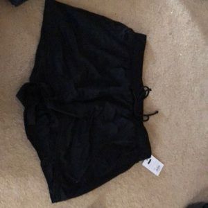 NWT 14W (0X) plain black swim shorts